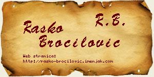 Raško Broćilović vizit kartica